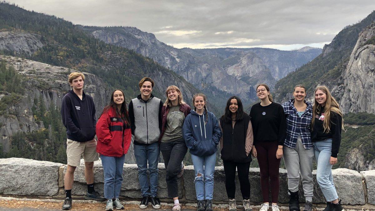 EES students on a field trip in Yosemite National Park